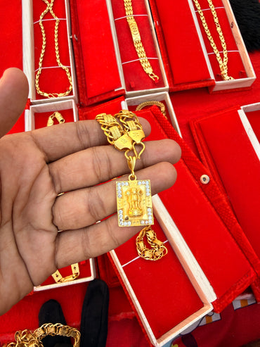 Gold Forming Chain & Ashok Stambh pandent Combo | Men's Set