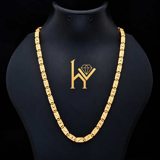 24KT THIN GOLD PLATED BISCUIT NWABI CHAIN