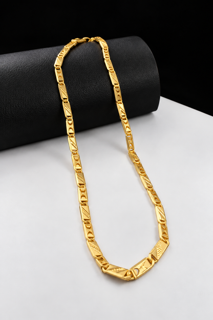 24KT THIN GOLD PLATED BISCUIT NWABI CHAIN