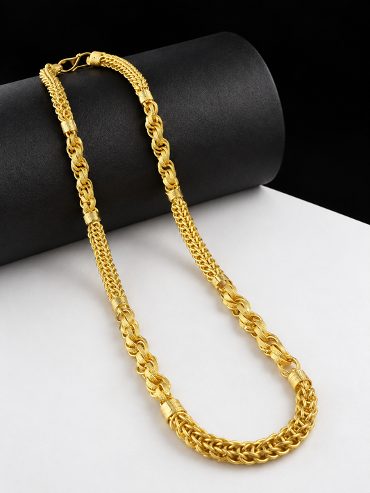 24KT THIN GOLD FORMING ZIGZAG INDO CHAIN