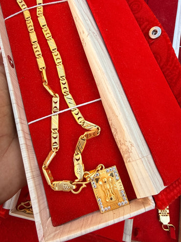 NAWABI/BISCUIT CHAIN + PANDANT COMBO