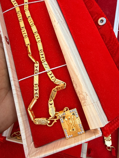 NAWABI/BISCUIT CHAIN + PANDANT COMBO