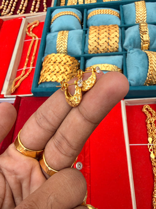 Block Hoop Earring..