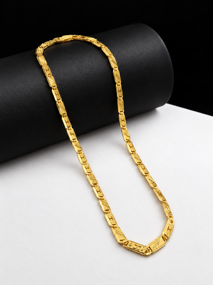 24KT THIN GOLD PLATED BISCUIT NWABI CHAIN