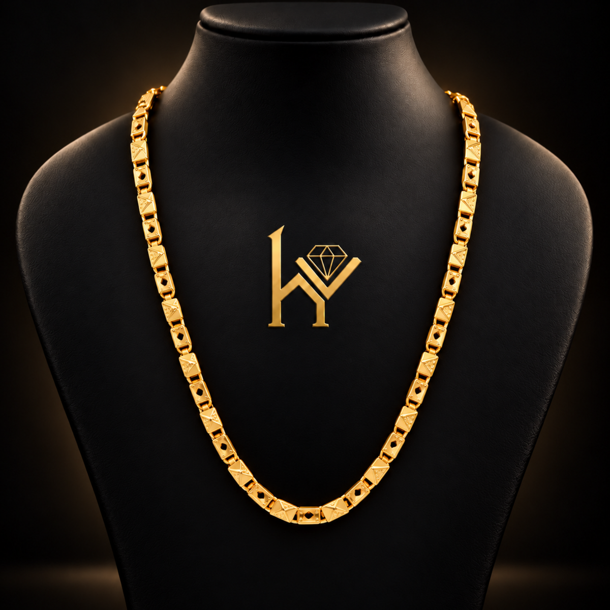 18kt Thin Gold Plated Star Biscuit/Nawabi Chain