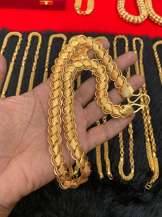 MEN'S GOLD FORMING HEAVY LOTUS CHAIN