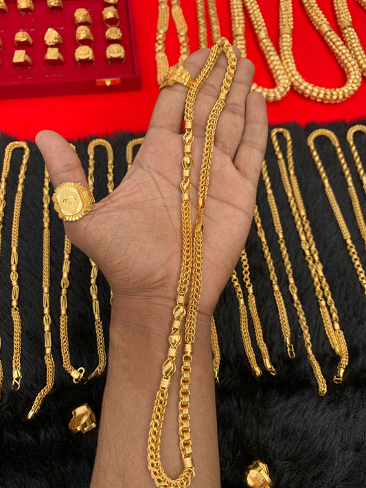 MEN'S GOLD FORMING ROUND MIX INDO CHAIN