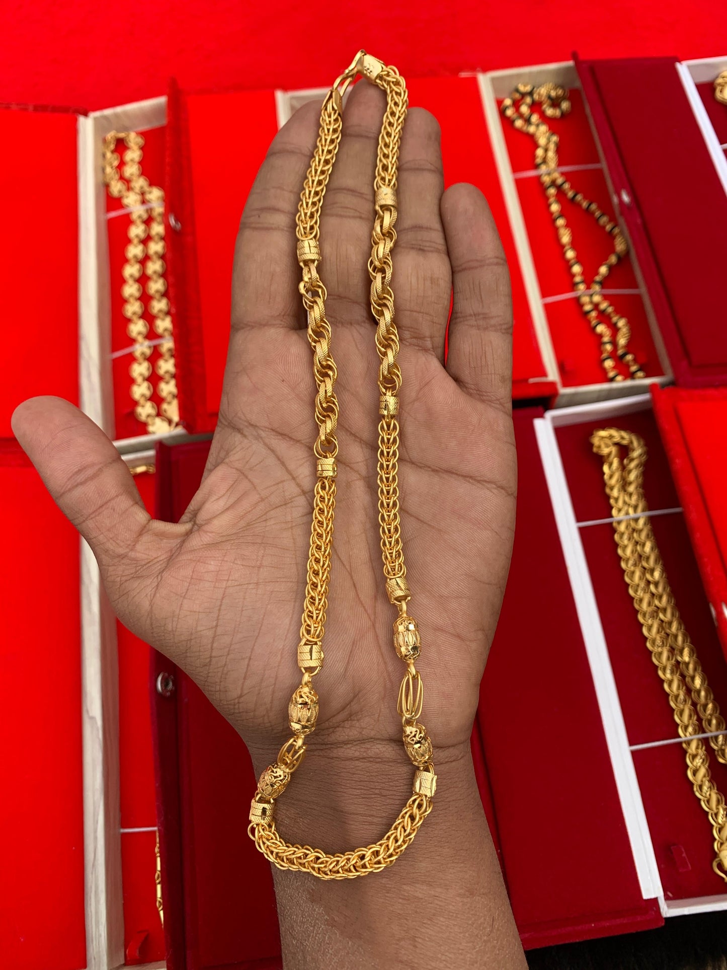men's gold forming mix zig zag chain