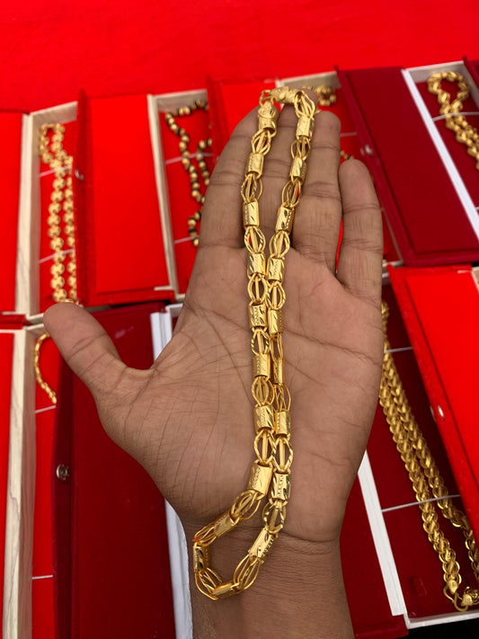 men's gold forming round chain
