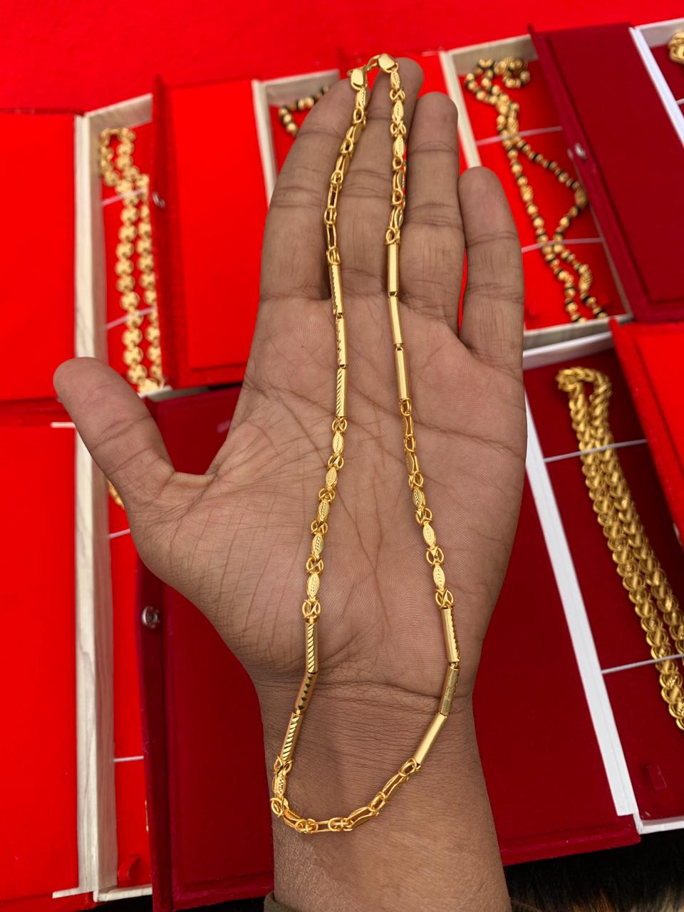 MEN'S GOLD FORMING MIX PIPE CHAIN