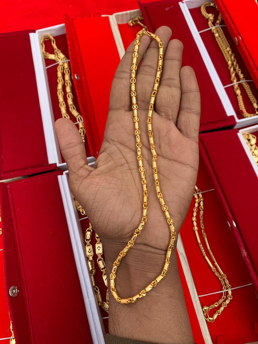 MEN'S GOLD FORMING PIPE CHAIN