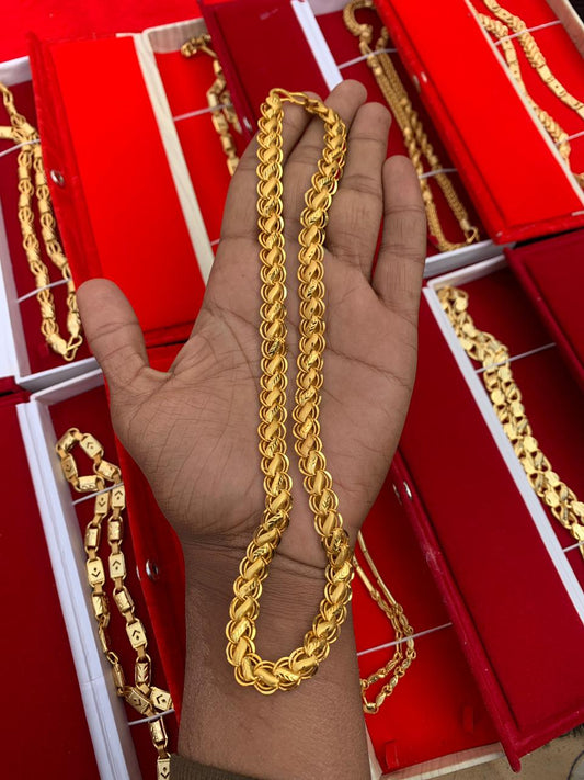 MEN'S GOLD FORMING LOTUS CHAIN