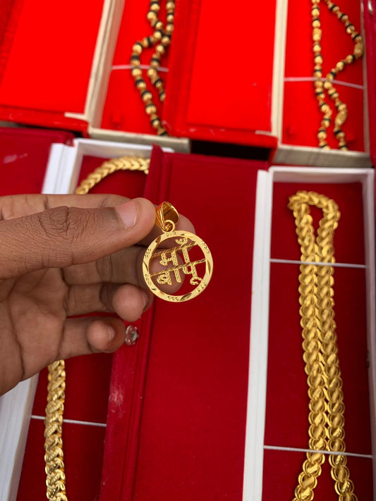MEN'S GOLD FORMING MAA BAPU PANDANT