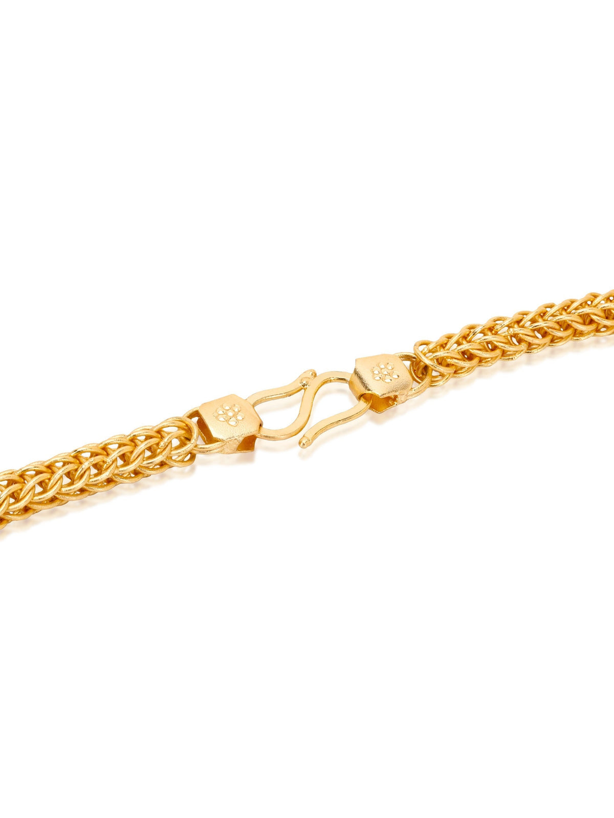 HOUSE OF JEWELLERY gold plated brass zigzag chain with intricate nakshi finishing and a secure S-lock clasp