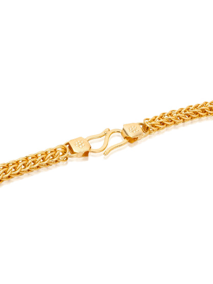 HOUSE OF JEWELLERY gold plated brass zigzag chain with intricate nakshi finishing and a secure S-lock clasp
